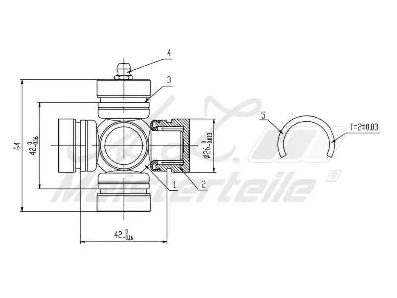 Joint, propshaft (AZMT-42-041-1047)