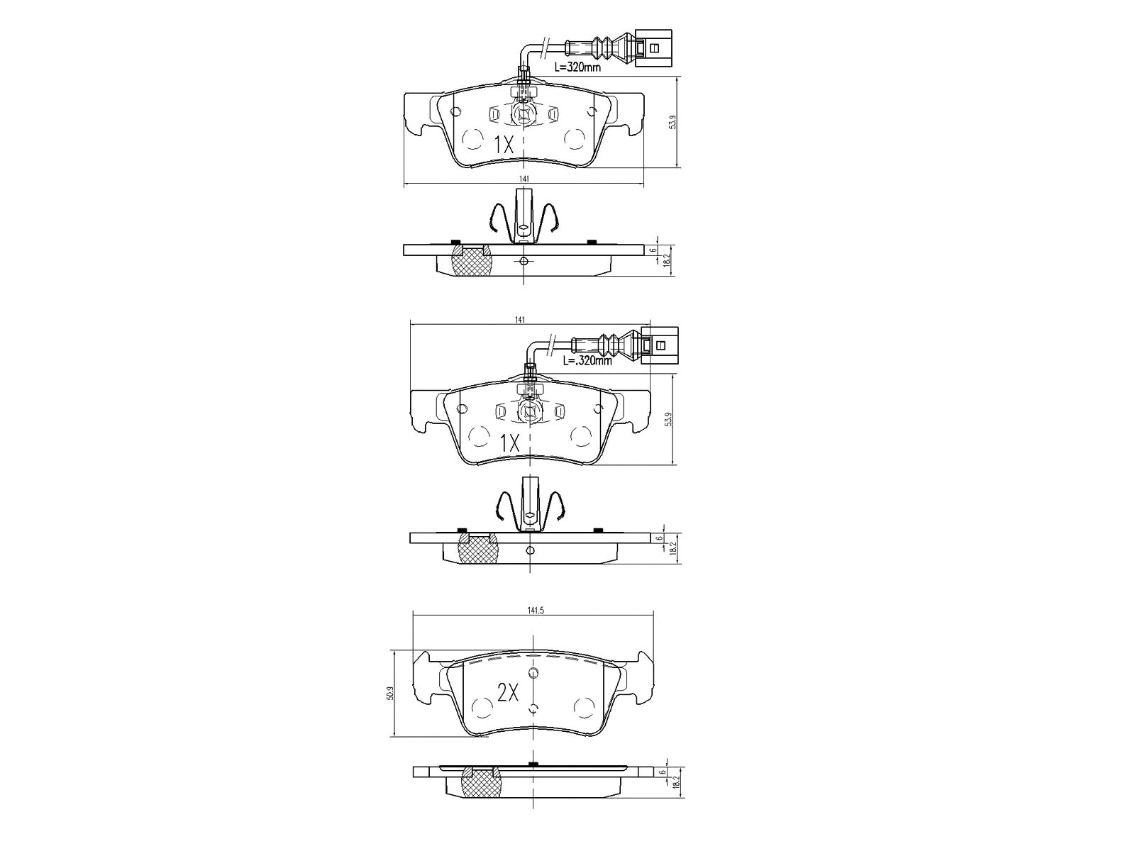 Brake Pad Set, disc brake (AZMT-44-022-1458)