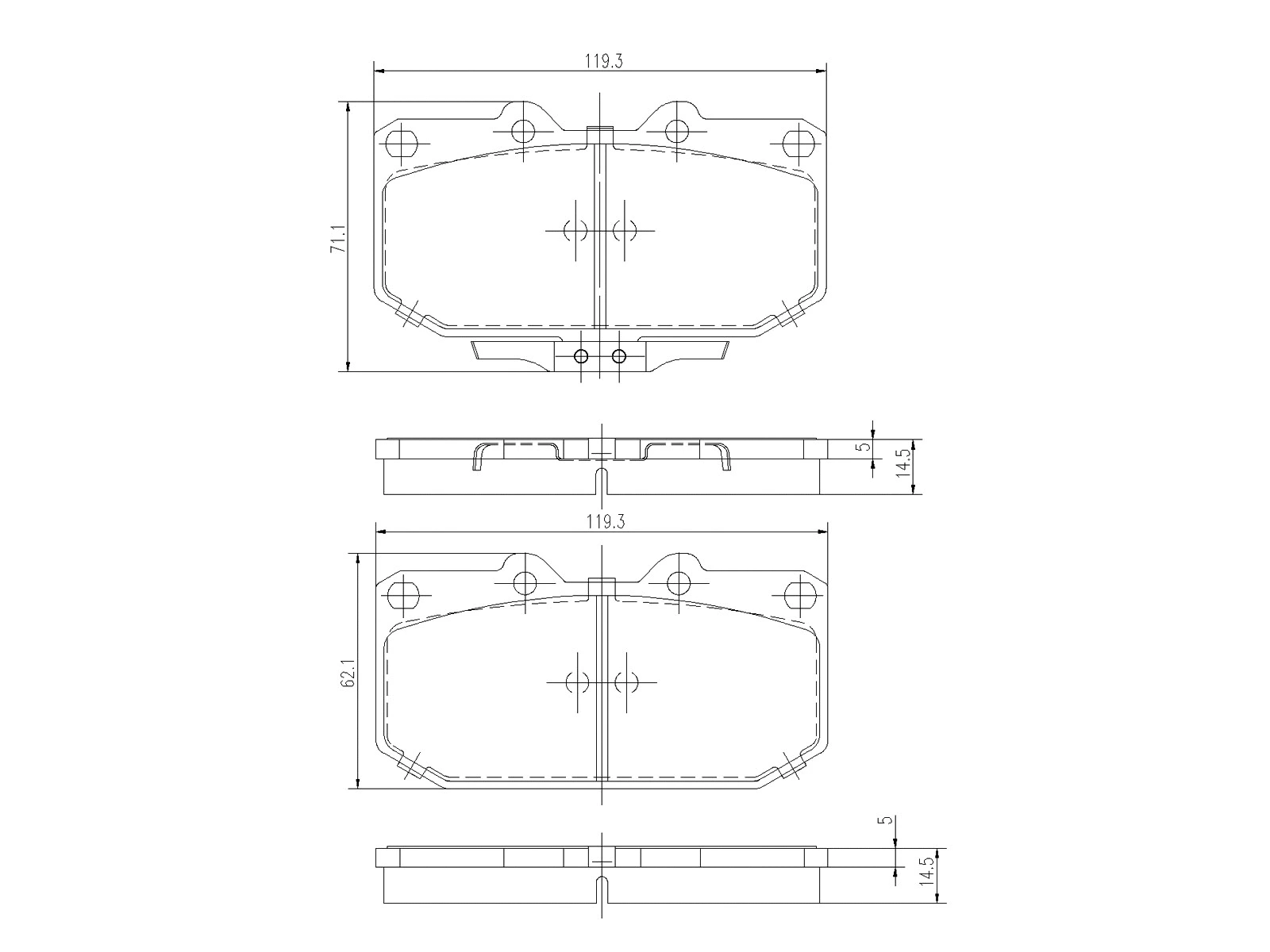 Brake Pad Set, disc brake (AZMT-44-022-1433)