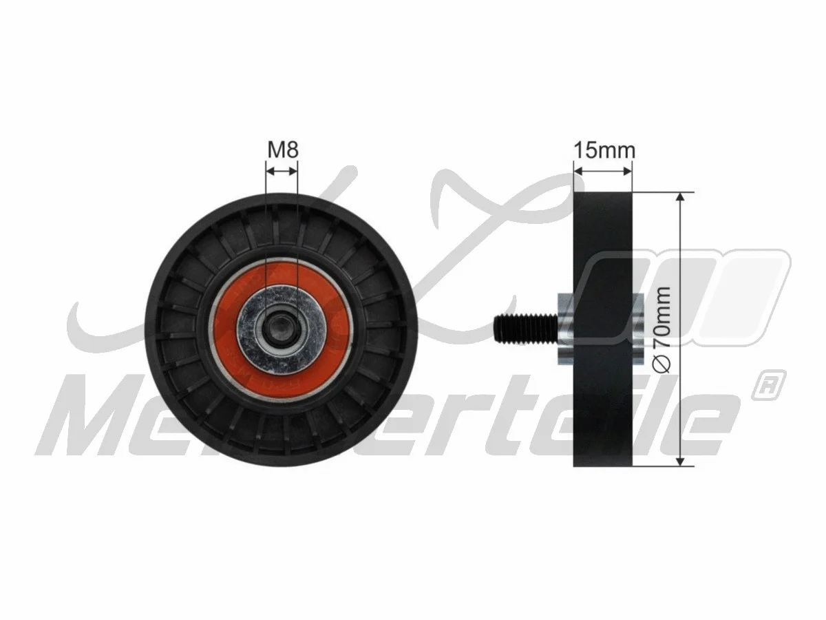 Deflection/Guide Pulley, V-ribbed belt