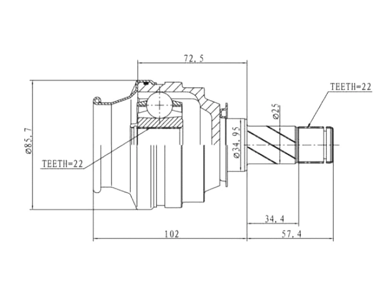 Joint Kit, drive shaft (AZMT-43-030-1072)