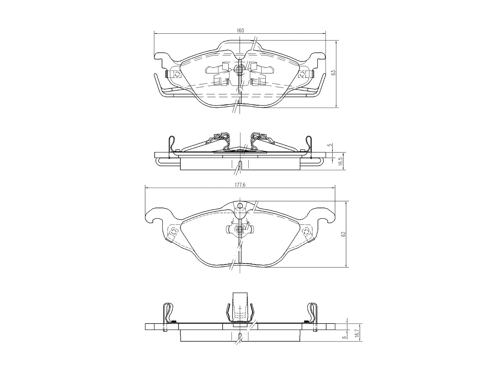 Brake Pad Set, disc brake (AZMT-44-022-1049)