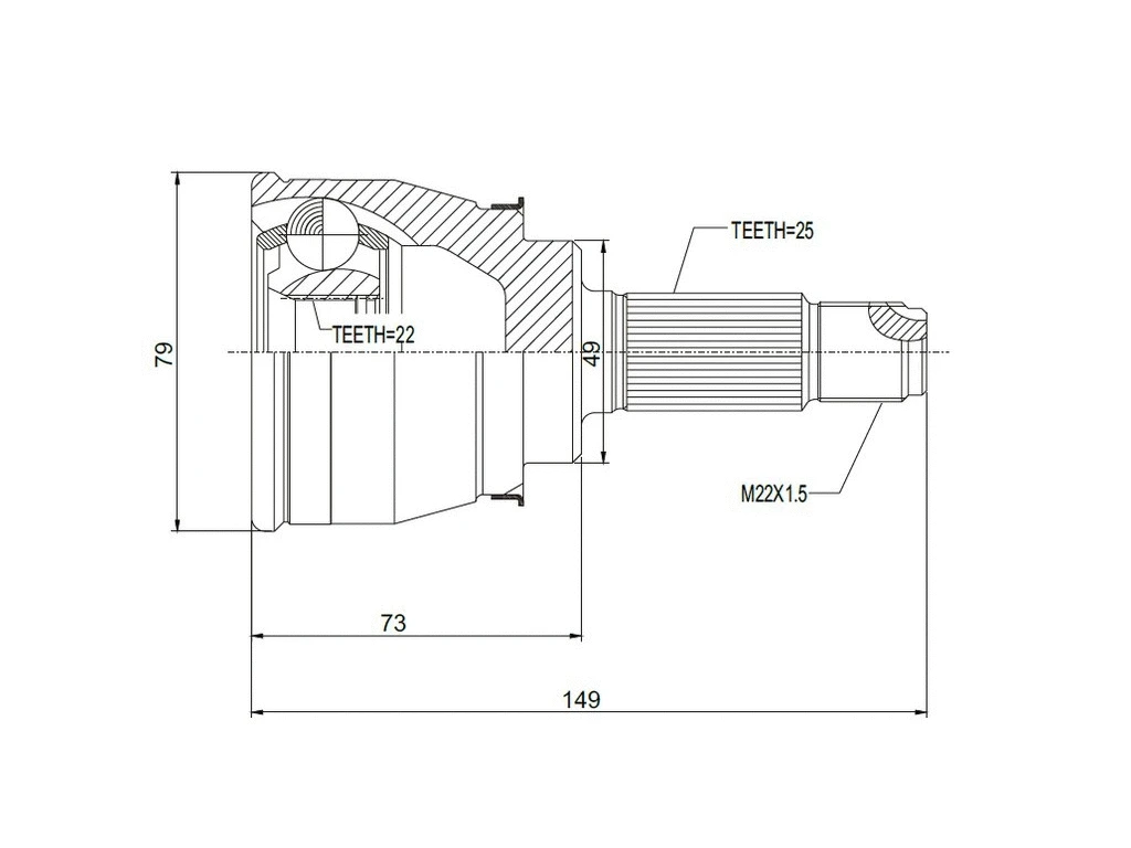 Joint Kit, drive shaft (AZMT-43-030-1053)