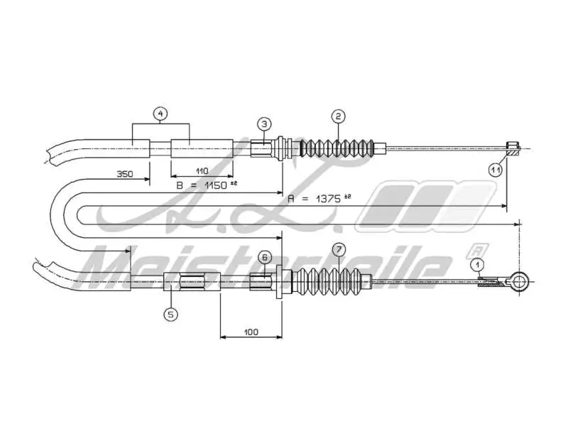 Cable Pull, parking brake (AZMT-44-031-1507)