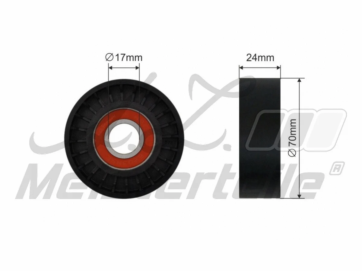 Deflection/Guide Pulley, V-ribbed belt