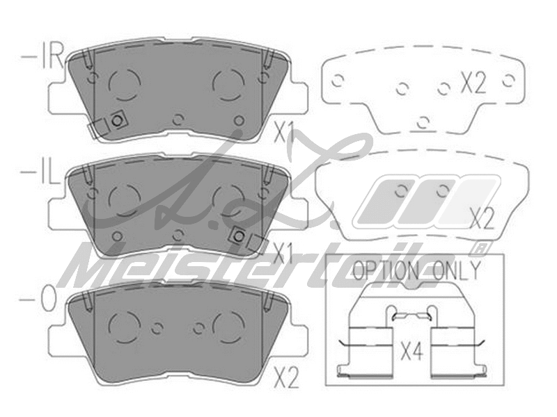 Brake Pad Set, disc brake (AZMT-44-022-2607)