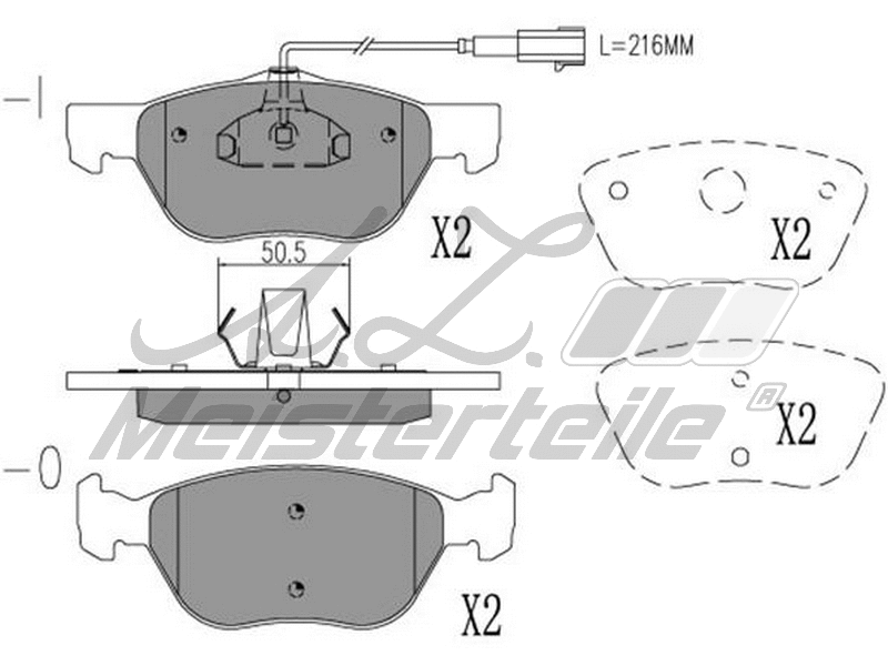 Brake Pad Set, disc brake (AZMT-44-022-2164)