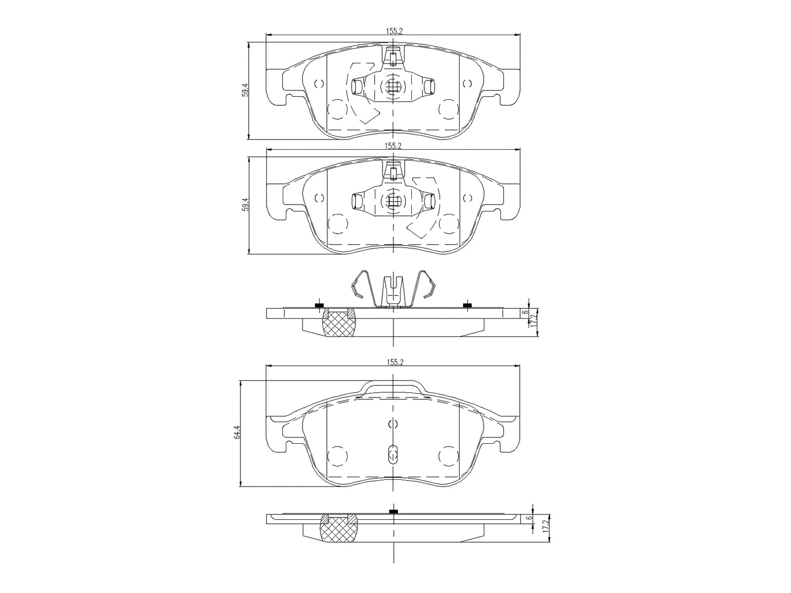Brake Pad Set, disc brake (AZMT-44-022-1321)