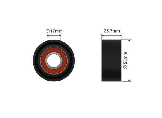 Deflection/Guide Pulley, V-ribbed belt (AZMT-20-031-2431)