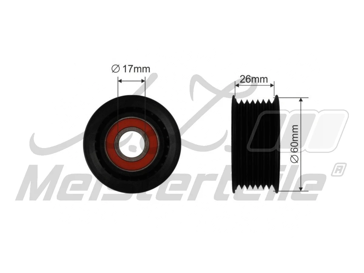 Deflection/Guide Pulley, V-ribbed belt
