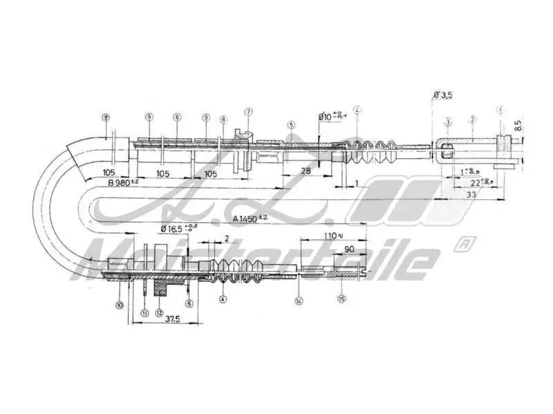 Cable Pull, clutch control (AZMT-47-010-1318)
