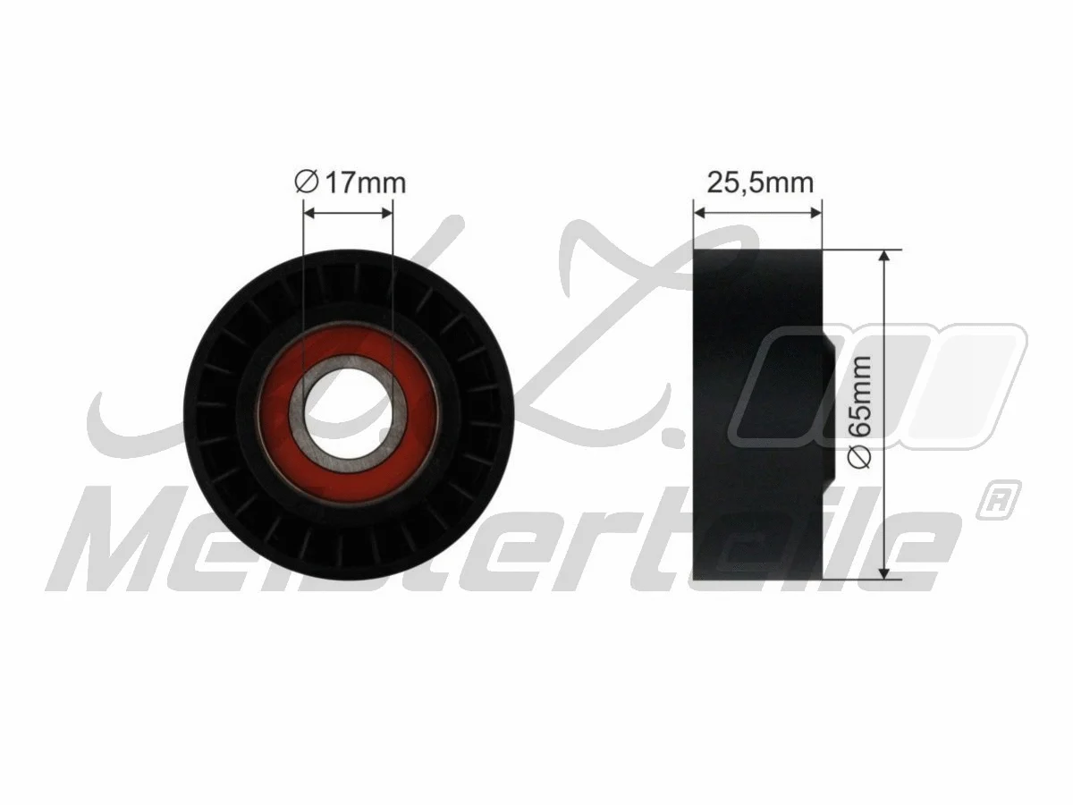 Deflection/Guide Pulley, V-ribbed belt