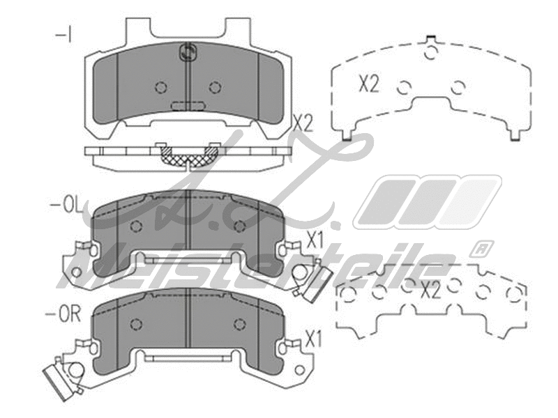 Brake Pad Set, disc brake (AZMT-44-022-2457)