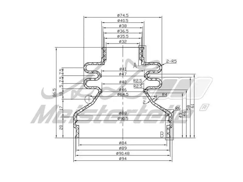 Bellow Kit, drive shaft (AZMT-43-020-1345)