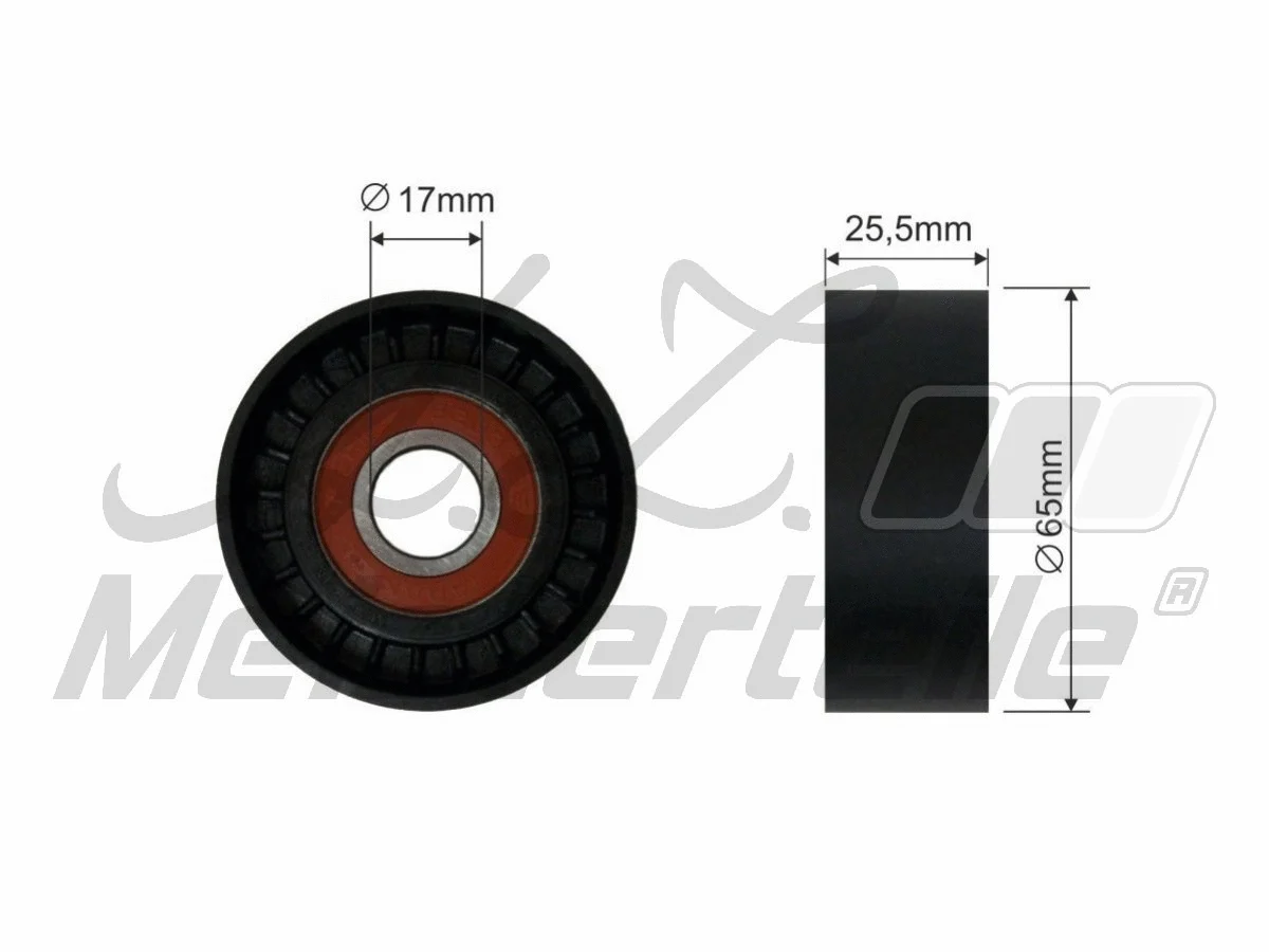 Deflection/Guide Pulley, V-ribbed belt