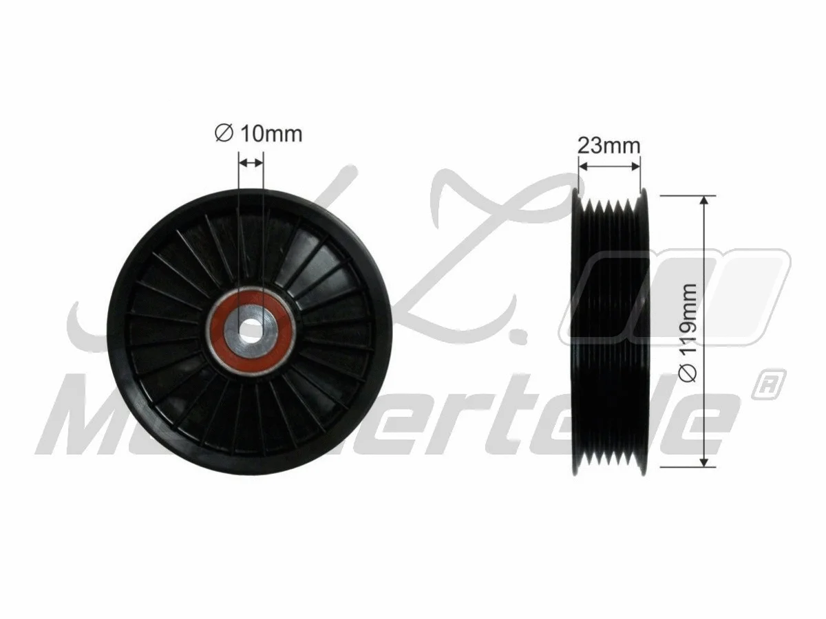 Deflection/Guide Pulley, V-ribbed belt