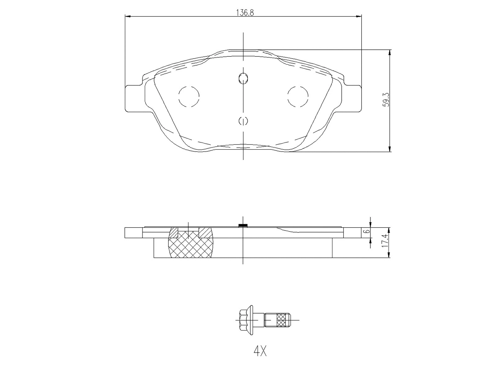 Brake Pad Set, disc brake (AZMT-44-022-1346)