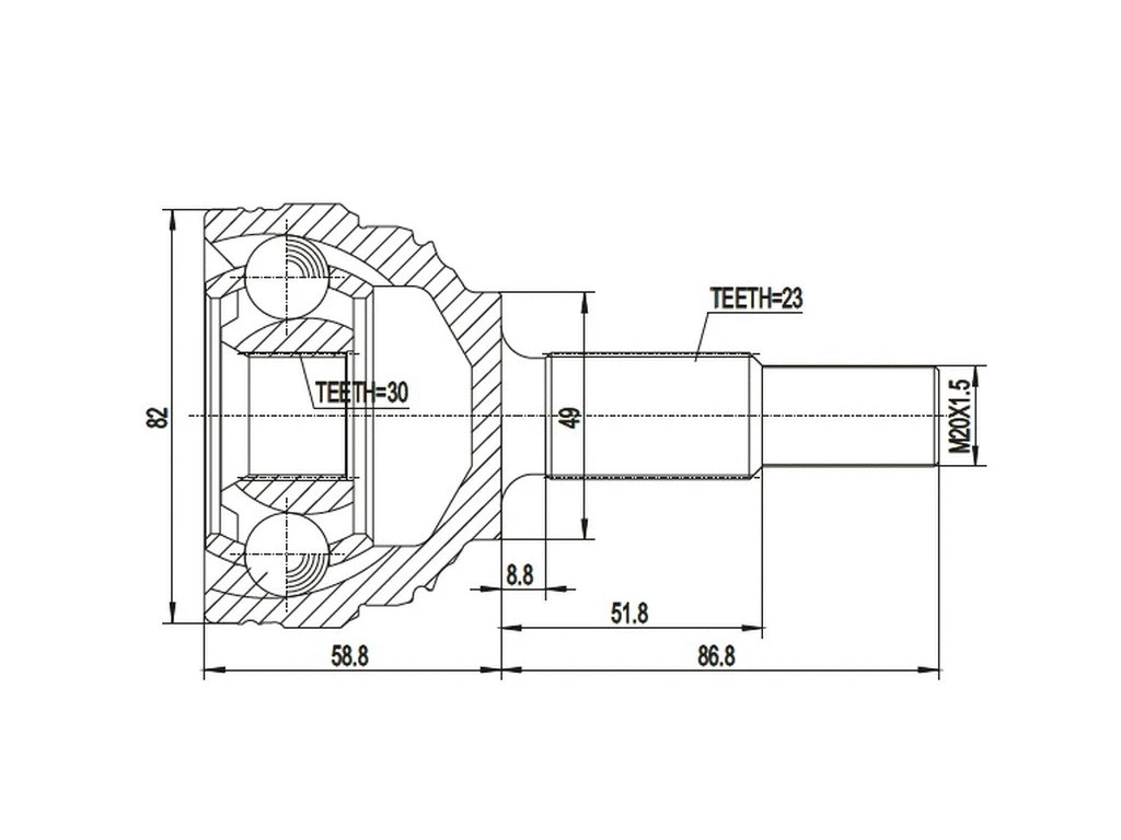 Joint Kit, drive shaft (AZMT-43-030-1111)
