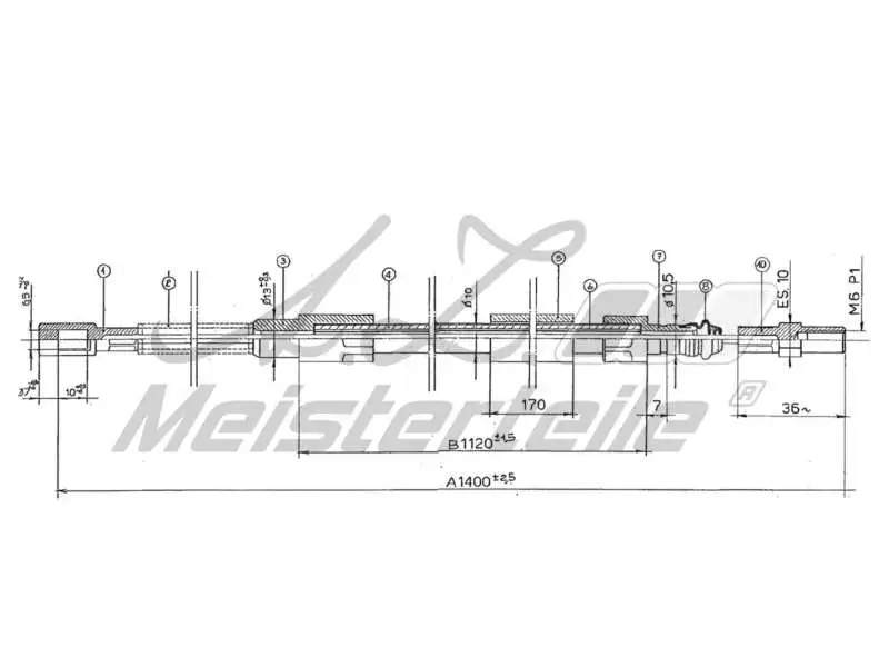 Cable Pull, parking brake (AZMT-44-031-1741)