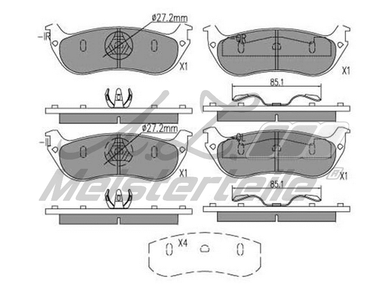 Brake Pad Set, disc brake (AZMT-44-022-2335)