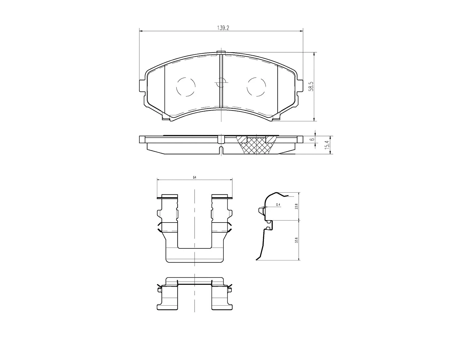 Brake Pad Set, disc brake (AZMT-44-022-1160)