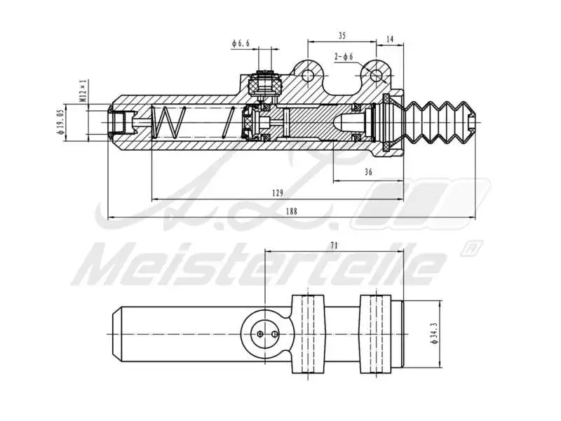 Master Cylinder, clutch (AZMT-47-030-1087)