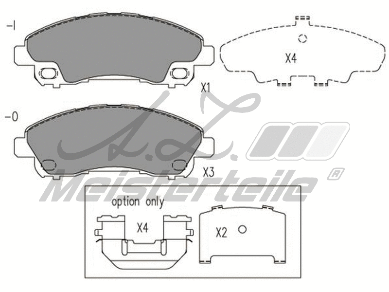 Brake Pad Set, disc brake (AZMT-44-022-2038)
