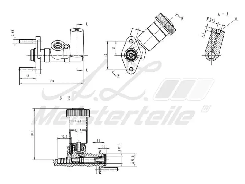 Master Cylinder, clutch (AZMT-47-030-1011)