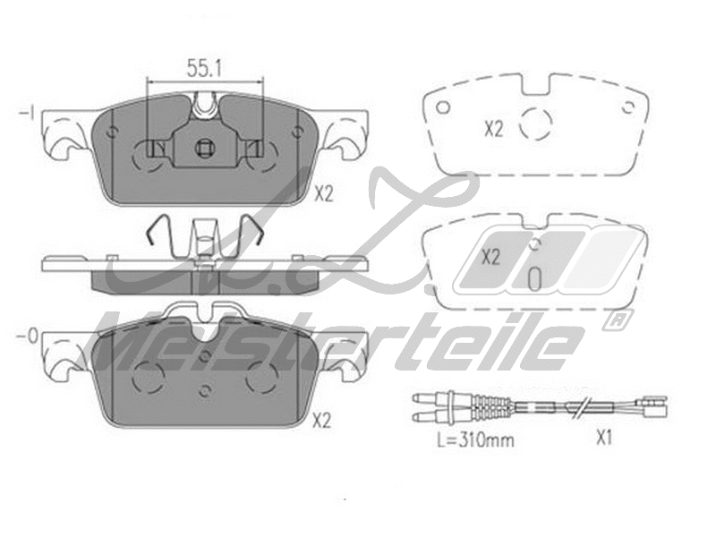 Brake Pad Set, disc brake (AZMT-44-022-1597)