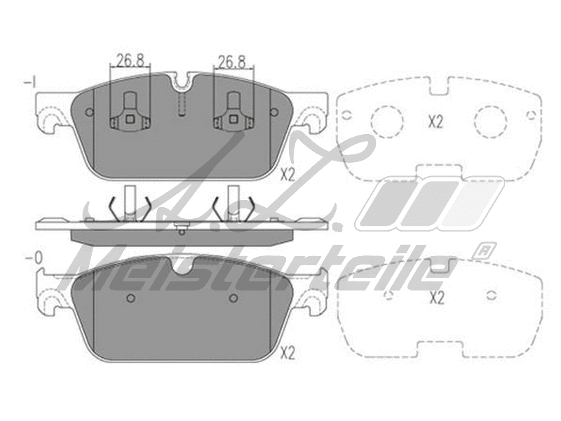 Brake Pad Set, disc brake (AZMT-44-022-1863)