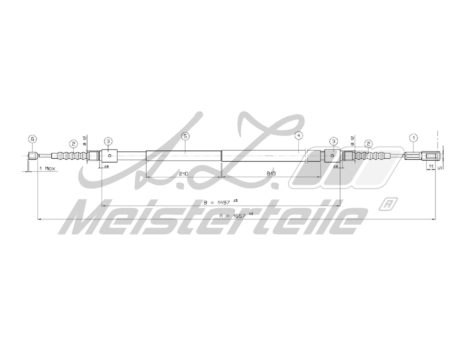 Cable Pull, parking brake (AZMT-44-031-1352)