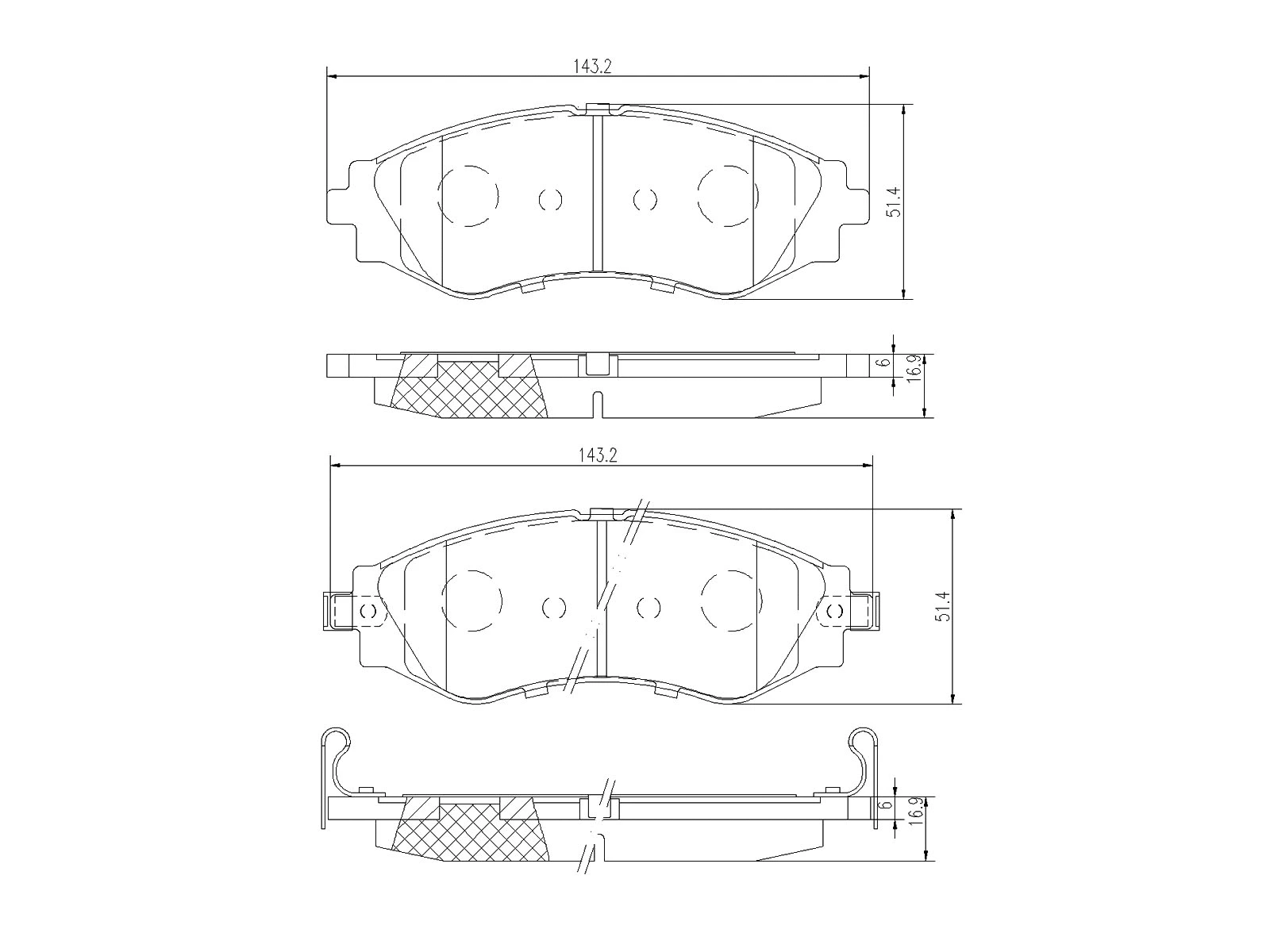 Brake Pad Set, disc brake (AZMT-44-022-1034)