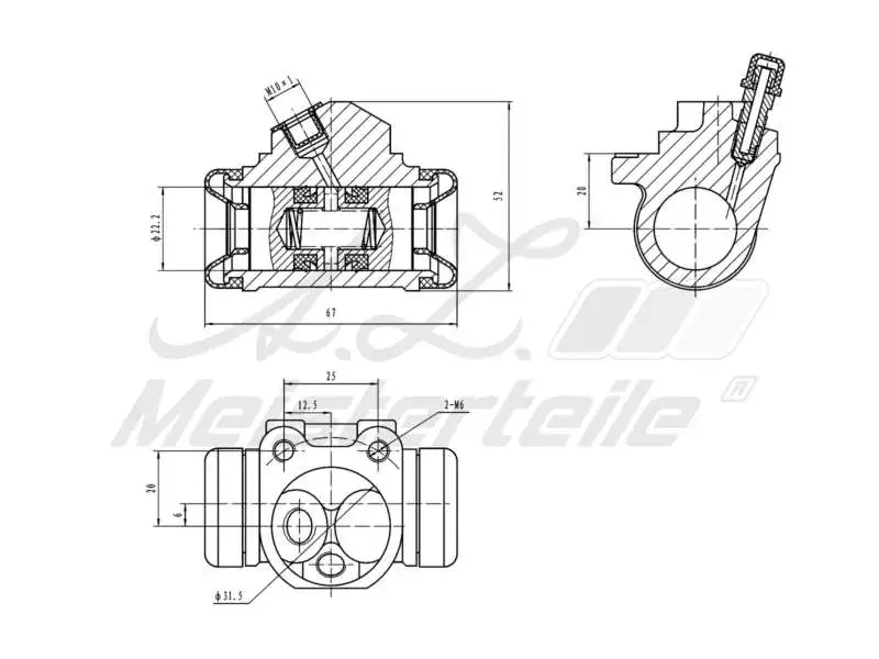 Wheel Brake Cylinder (AZMT-44-111-1117)