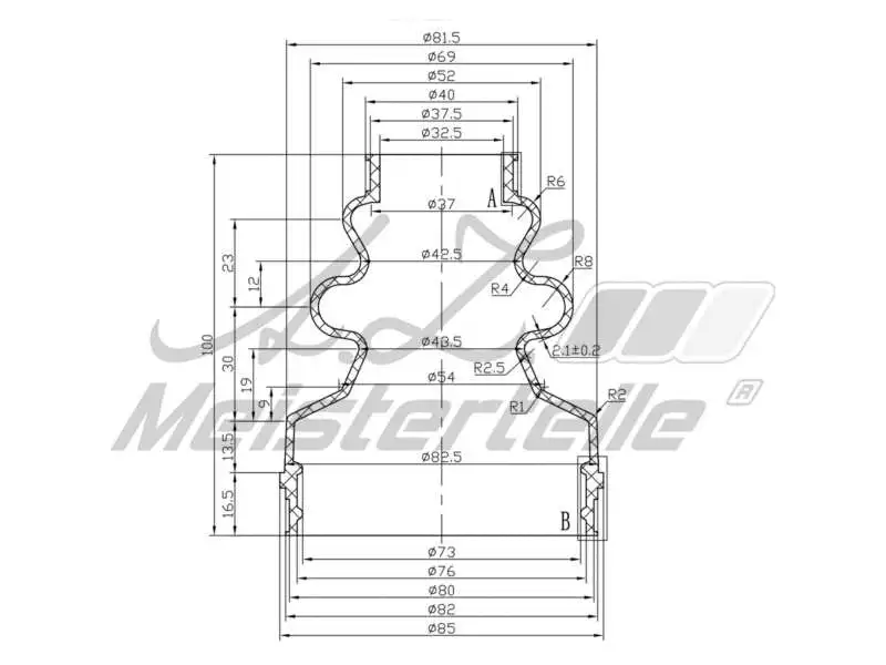 Bellow Kit, drive shaft (AZMT-43-020-1367)