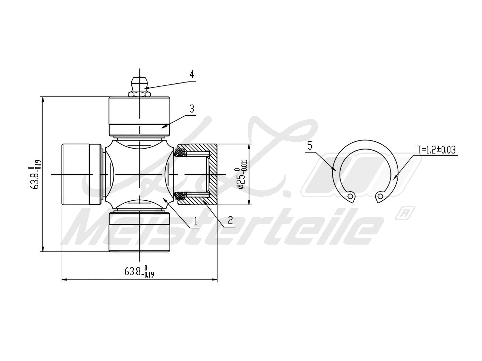 Joint, propshaft (AZMT-42-041-1024)