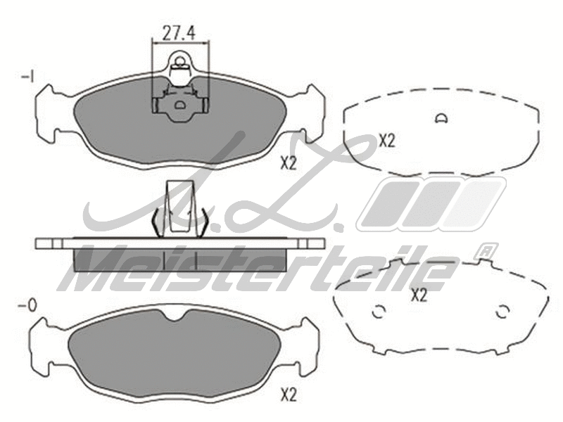 Brake Pad Set, disc brake (AZMT-44-022-2182)