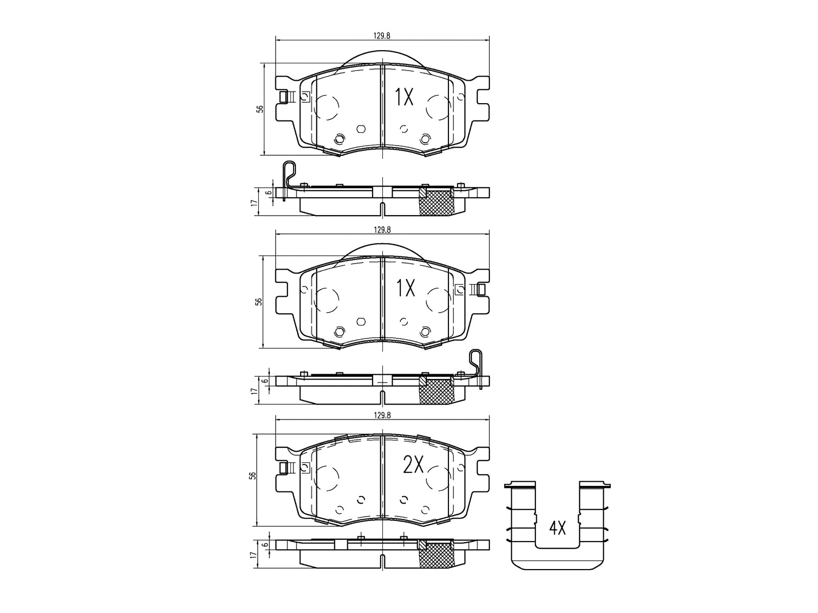 Brake Pad Set, disc brake (AZMT-44-022-1263)