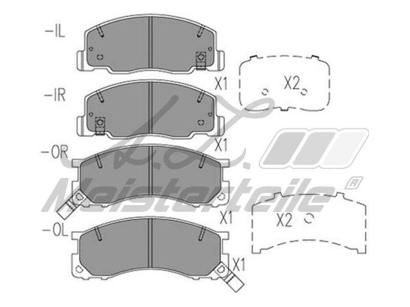 Brake Pad Set, disc brake (AZMT-44-022-2566)