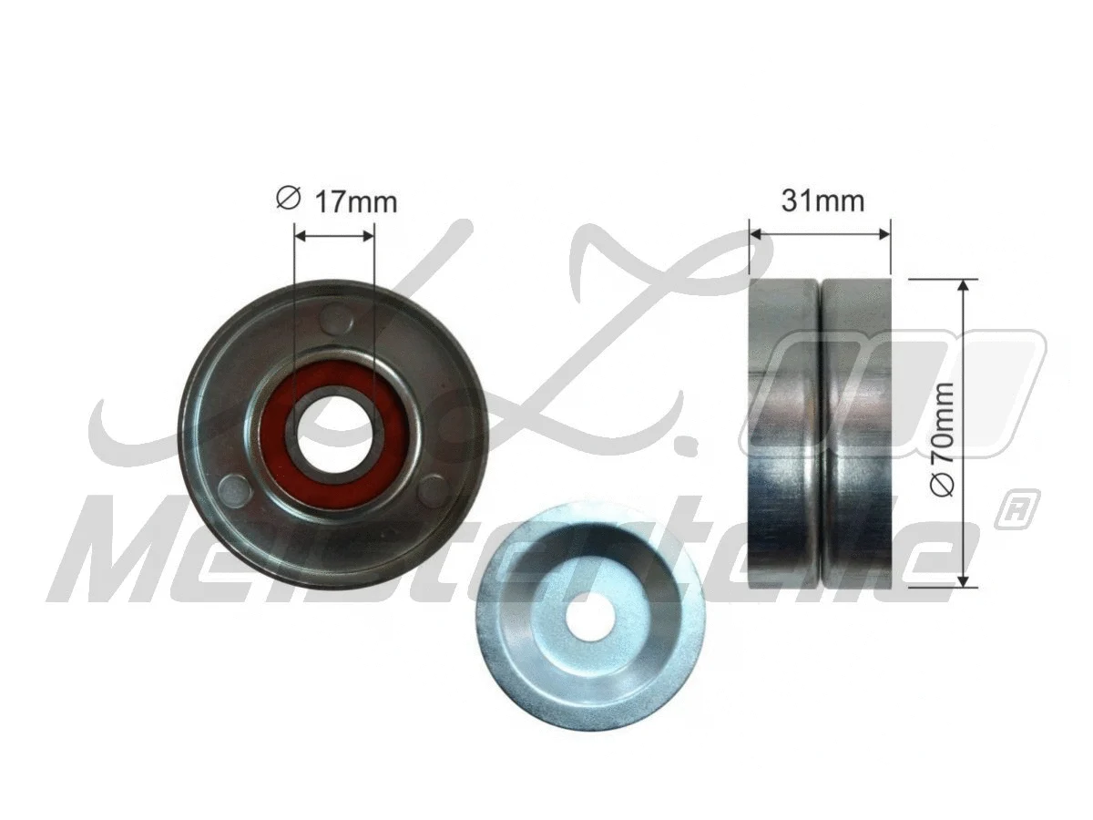 Deflection/Guide Pulley, V-ribbed belt (AZMT-20-031-1389)