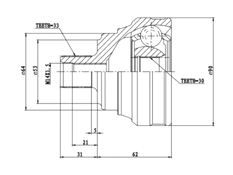Joint Kit, drive shaft (AZMT-43-030-1066)