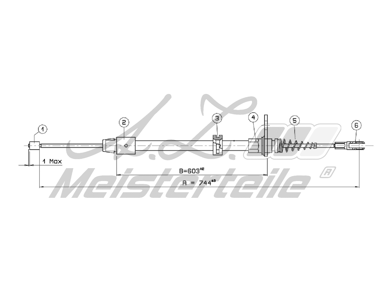 Cable Pull, parking brake (AZMT-44-031-1574)