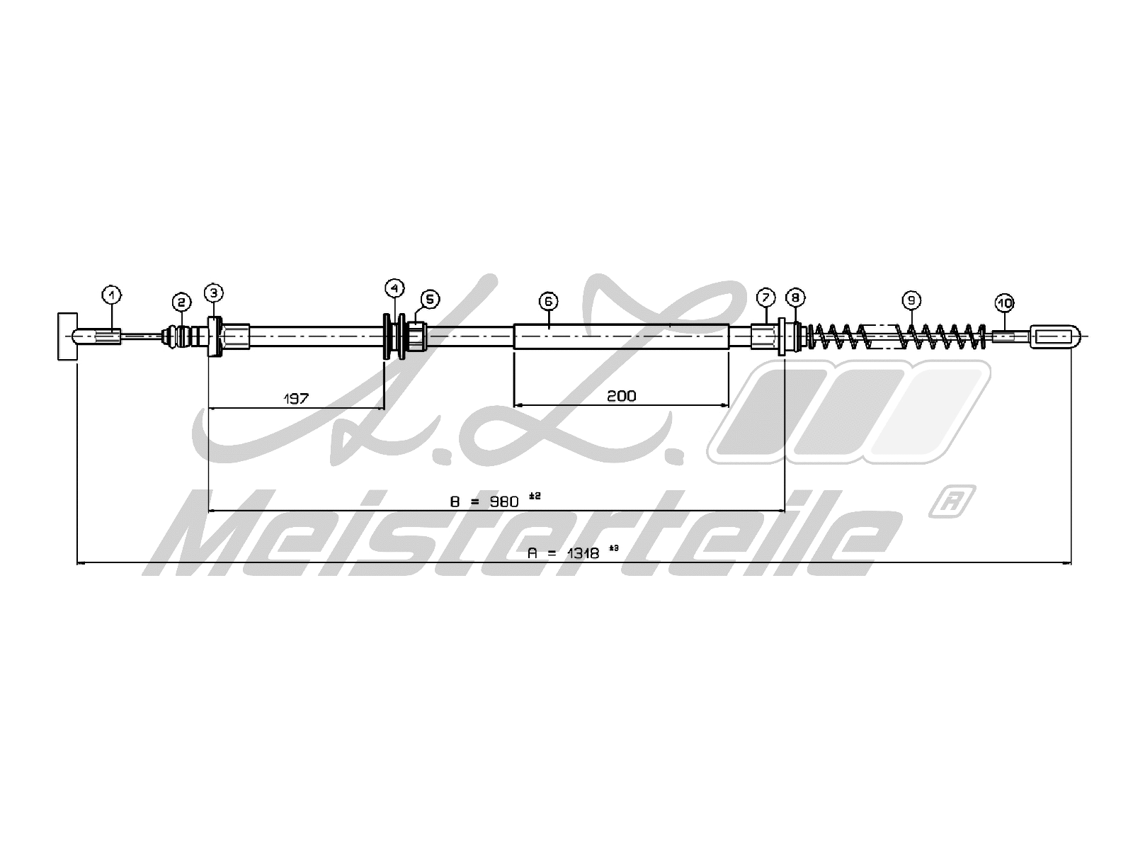 Cable Pull, parking brake (AZMT-44-031-1194)