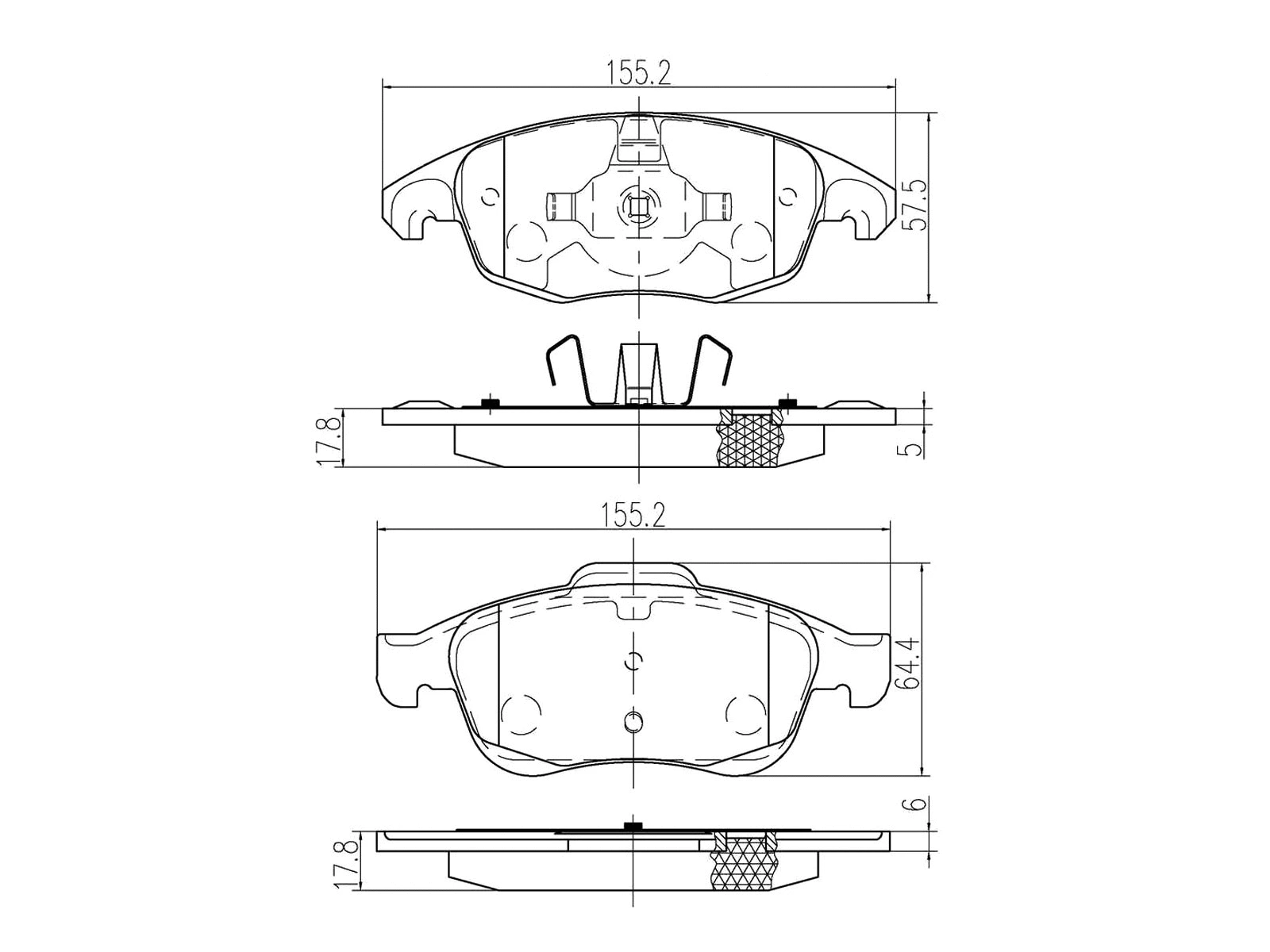 Brake Pad Set, disc brake (AZMT-44-022-1265)