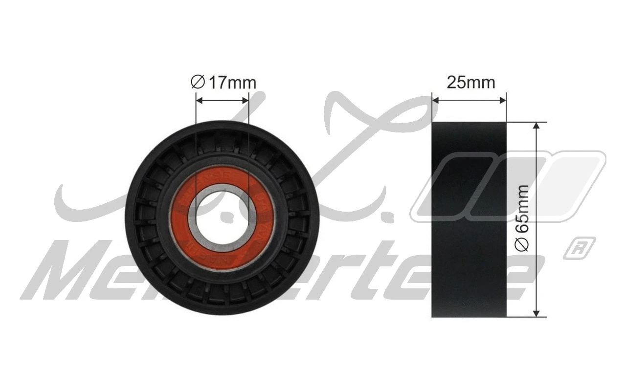Deflection/Guide Pulley, V-ribbed belt
