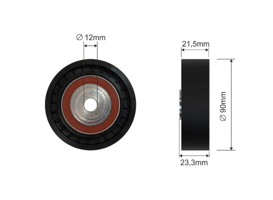 Deflection/Guide Pulley, V-ribbed belt (AZMT-20-031-2447)