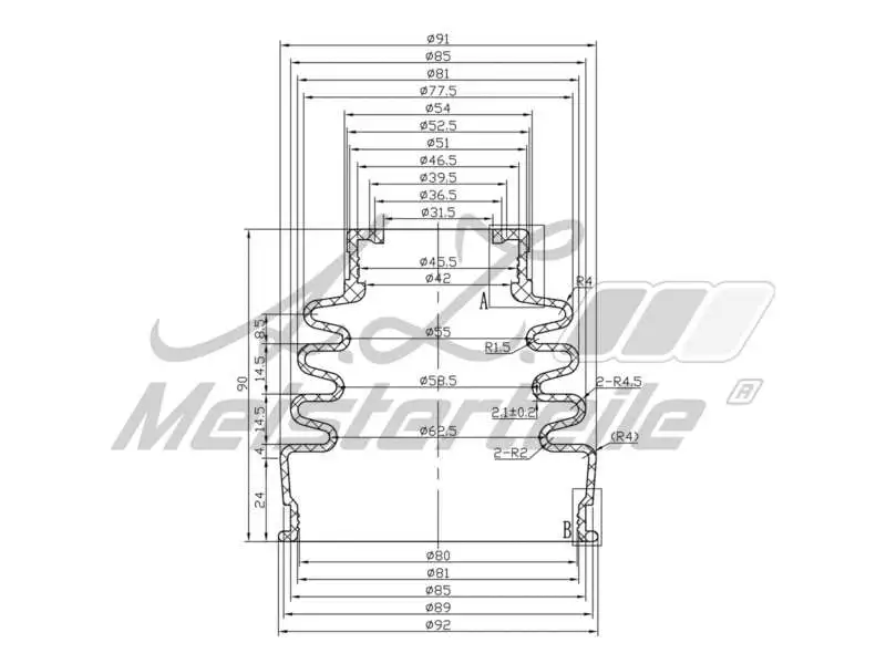 Bellow Kit, drive shaft (AZMT-43-020-1357)