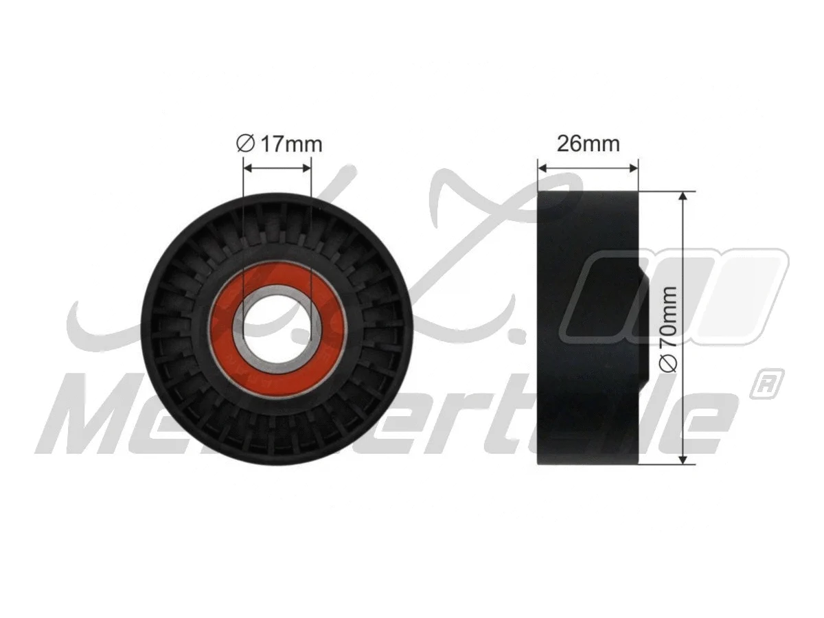 Deflection/Guide Pulley, V-ribbed belt