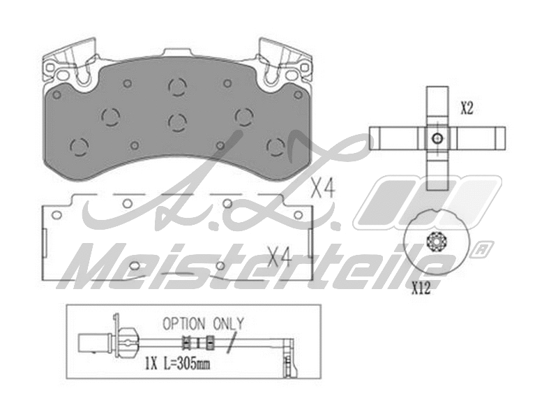 Brake Pad Set, disc brake (AZMT-44-022-1851)
