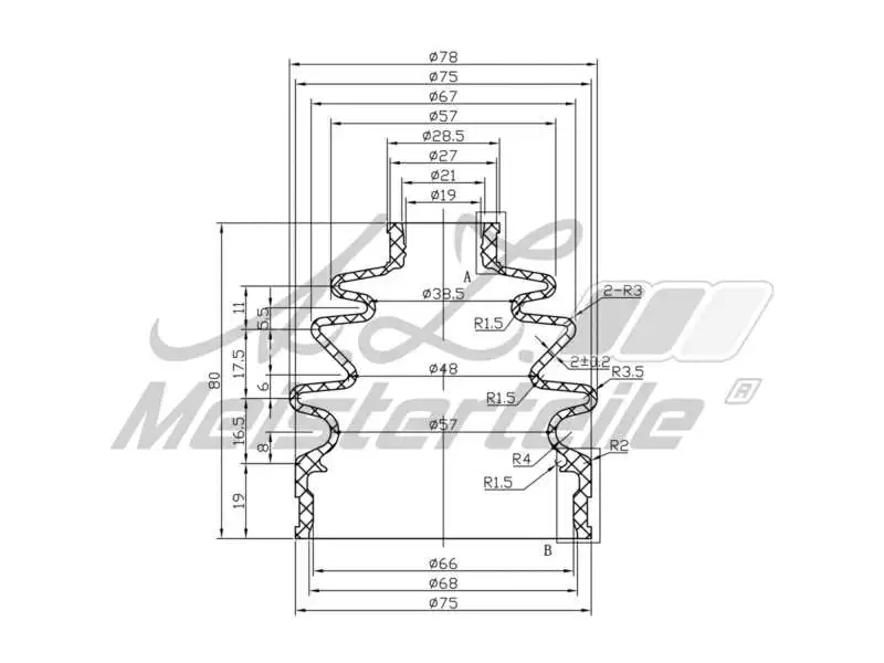 Bellow Kit, drive shaft (AZMT-43-020-1351)