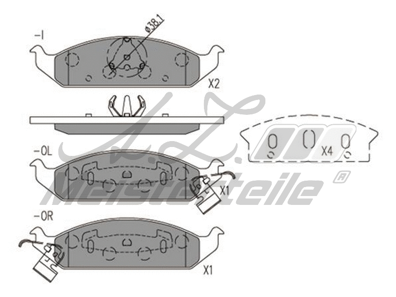 Brake Pad Set, disc brake (AZMT-44-022-1662)
